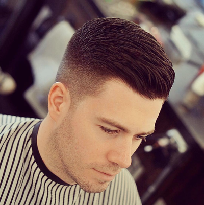 Classic mens hair cut, classy oldschool styling and fade work in Philly